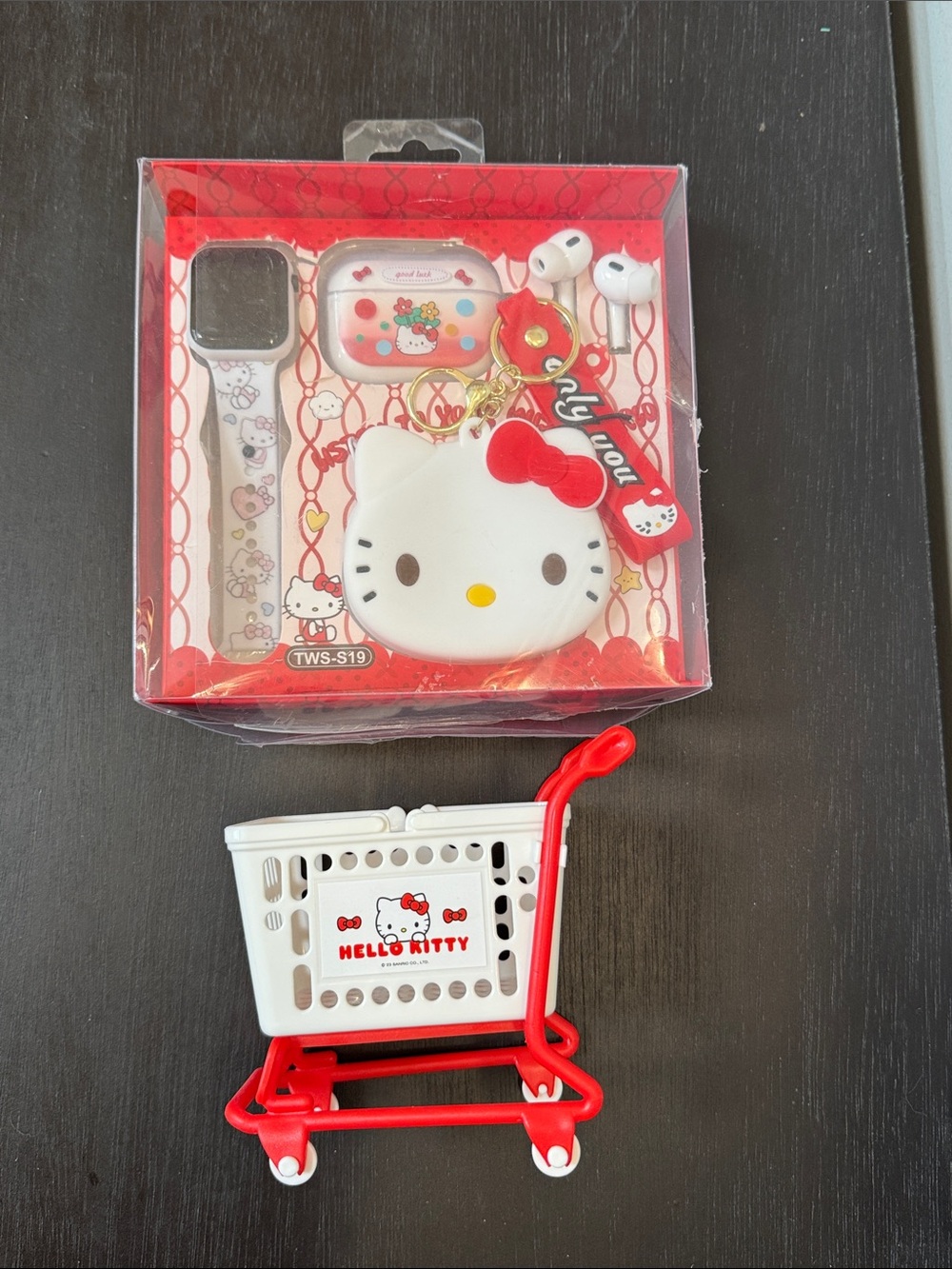 Hello Kitty Earbuds, Watch Band & Cute Case Gift Set
